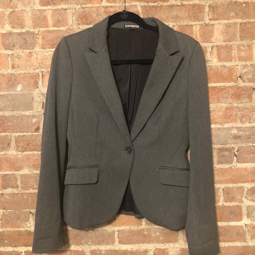Express Ladies Skirt Suit - Dark Gray - Picture 2 of 4